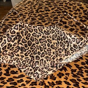 BP Leopard Pattern Satin tie top